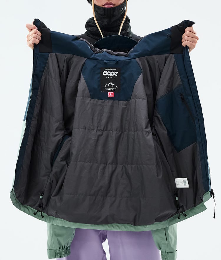 Dope Spartan W Snowboard Jacket Women Sport Dark Blue/Faded Violet/Faded Green, Image 8 of 8