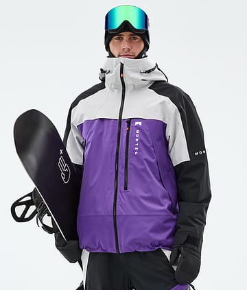 Montec Oracle Snowboard Jacket Light Grey/Black/Vivid Purple
