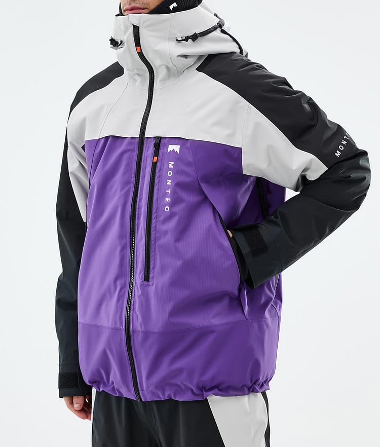 Montec Oracle Ski Jacket Men Light Grey/Black/Vivid Purple, Image 7 of 9
