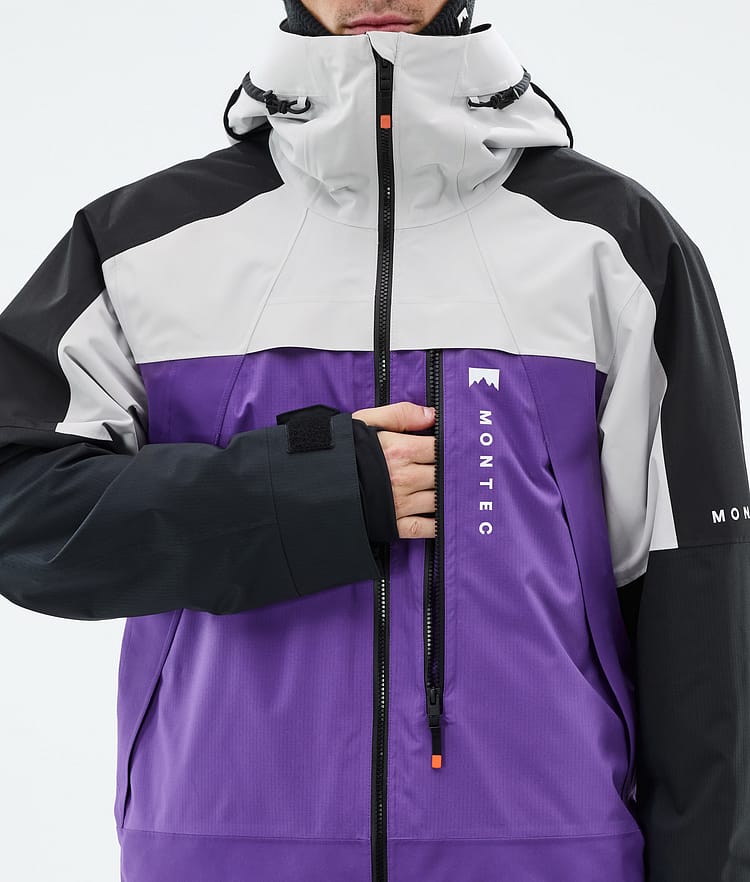 Montec Oracle Ski Jacket Men Light Grey/Black/Vivid Purple, Image 8 of 9