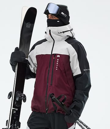 Montec Oracle Ski Jacket Light Grey/Black/Burgundy