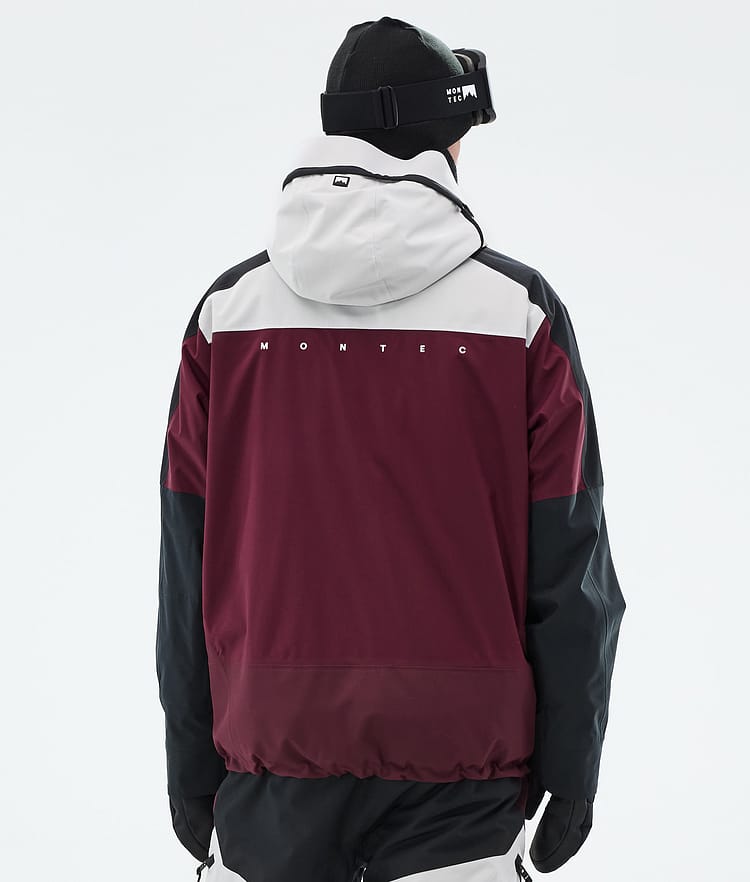 Montec Oracle Snowboard Jacket Men Light Grey/Black/Burgundy, Image 6 of 9