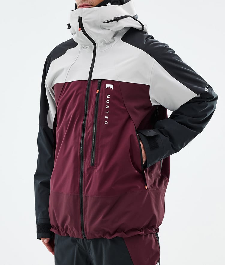 Montec Oracle Snowboard Jacket Men Light Grey/Black/Burgundy, Image 8 of 9
