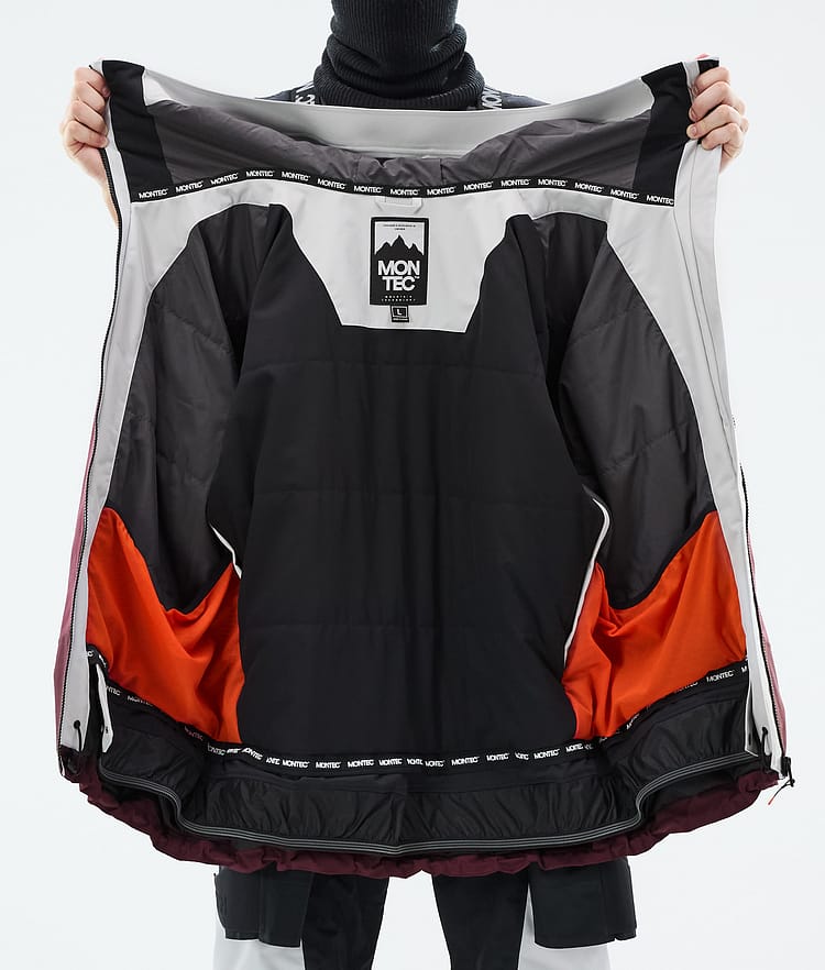 Montec Oracle Snowboard Jacket Men Light Grey/Black/Burgundy, Image 9 of 9