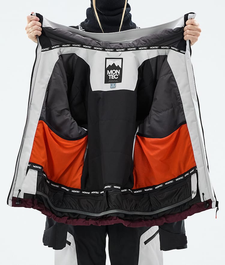 Montec Oracle W Snowboard Jacket Women Light Grey/Black/Burgundy, Image 10 of 10