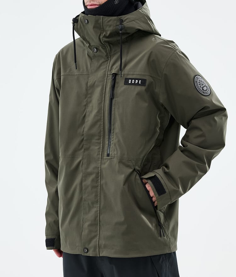 Dope Blizzard Full Zip Giacca Sci Uomo Olive Green, Image 7 of 9