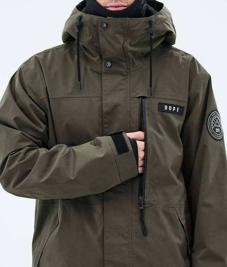 Dope Blizzard Full Zip Snowboard Jacket Men Olive Green, Image 8 of 9
