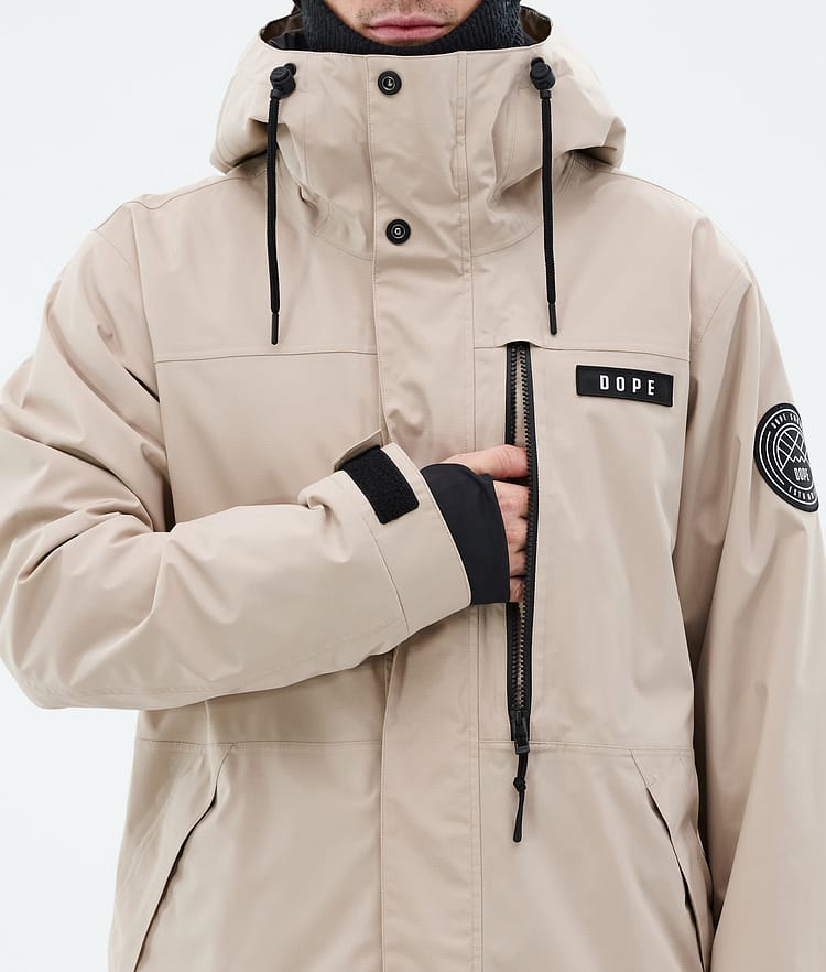 Dope Blizzard Full Zip Snowboard Jacket Men Sand, Image 8 of 9