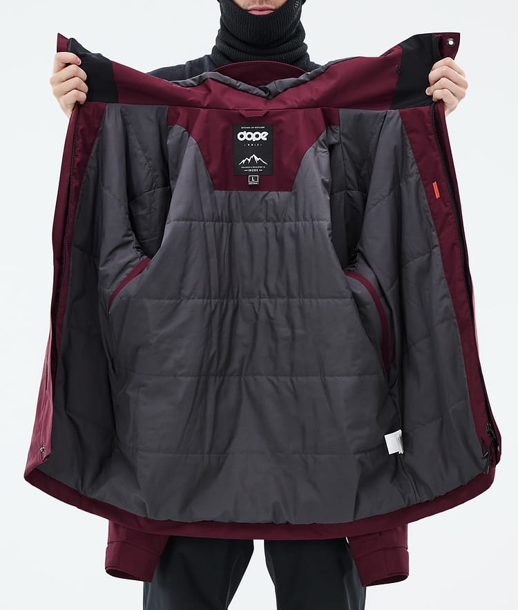 Dope Blizzard Full Zip Snowboard Jacket Men Burgundy, Image 10 of 10