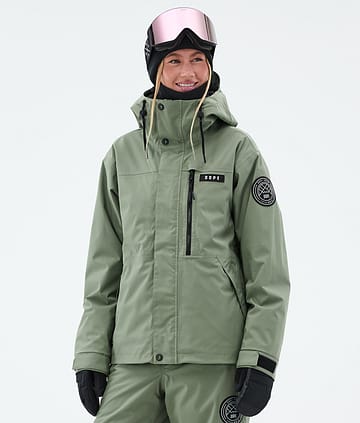Dope Blizzard W Full Zip Snowboard Jacket Moss Green