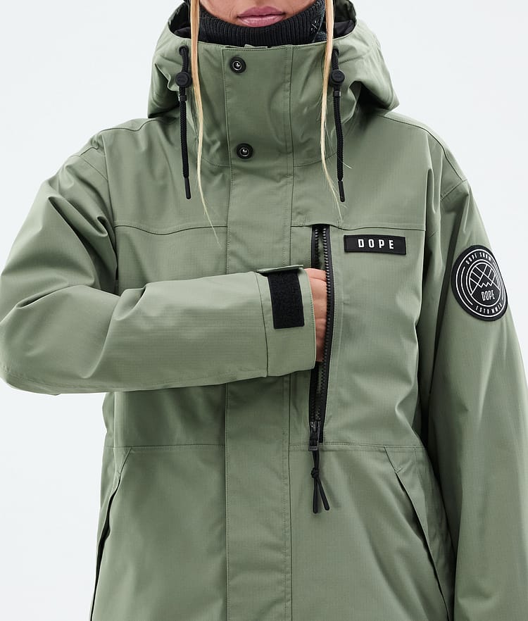 Dope Blizzard W Full Zip Snowboard Jacket Women Moss Green, Image 8 of 9
