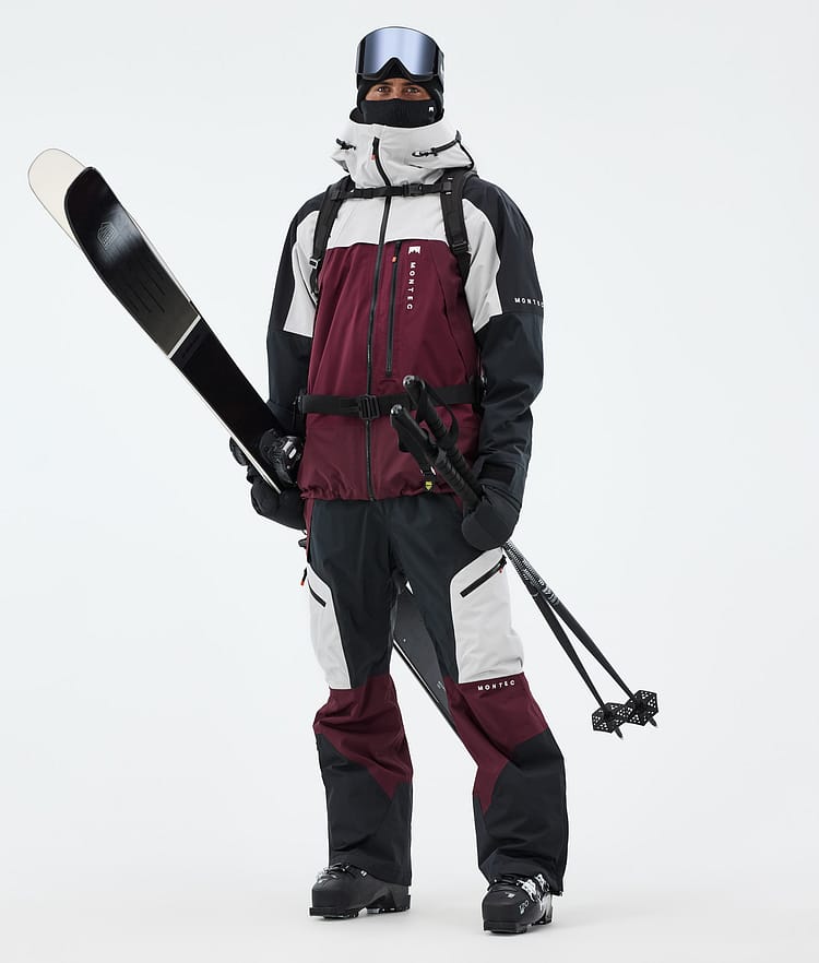 Montec Dozer Ski Pants Men Light Grey/Black/Burgundy, Image 2 of 7