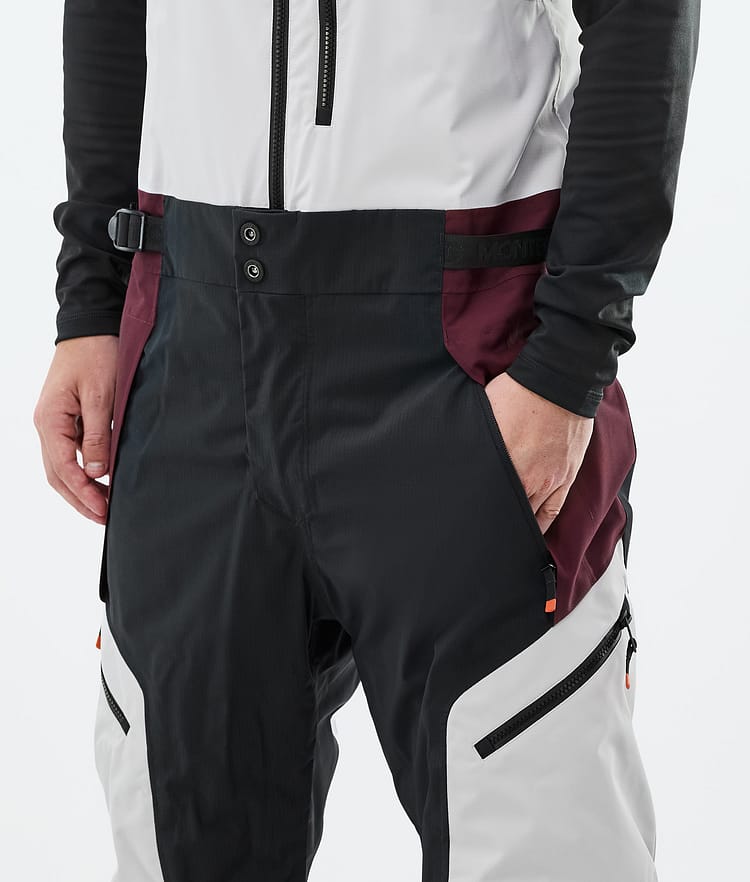 Montec Dozer Ski Pants Men Light Grey/Black/Burgundy, Image 5 of 7