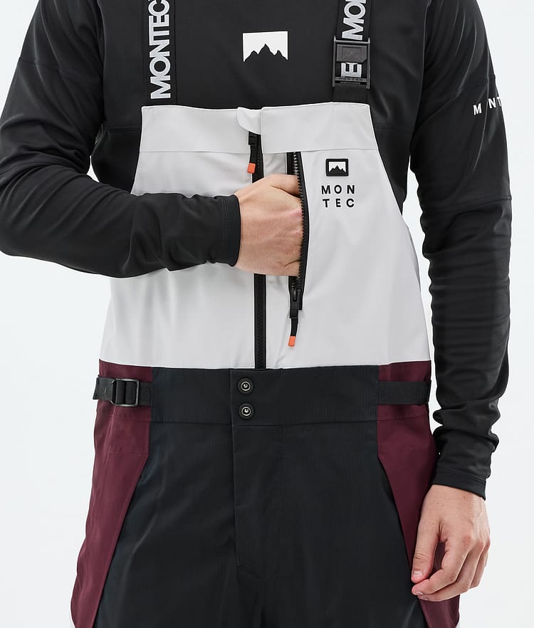 Montec Dozer Ski Pants Men Light Grey/Black/Burgundy, Image 6 of 7