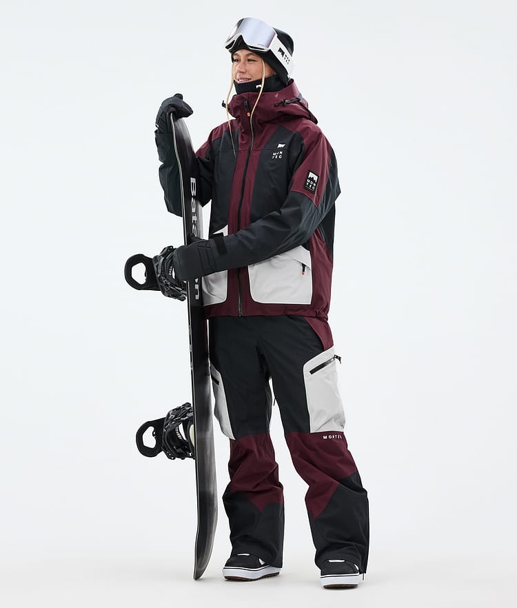 Montec Dozer W Snowboard Pants Women Light Grey/Black/Burgundy, Image 2 of 7