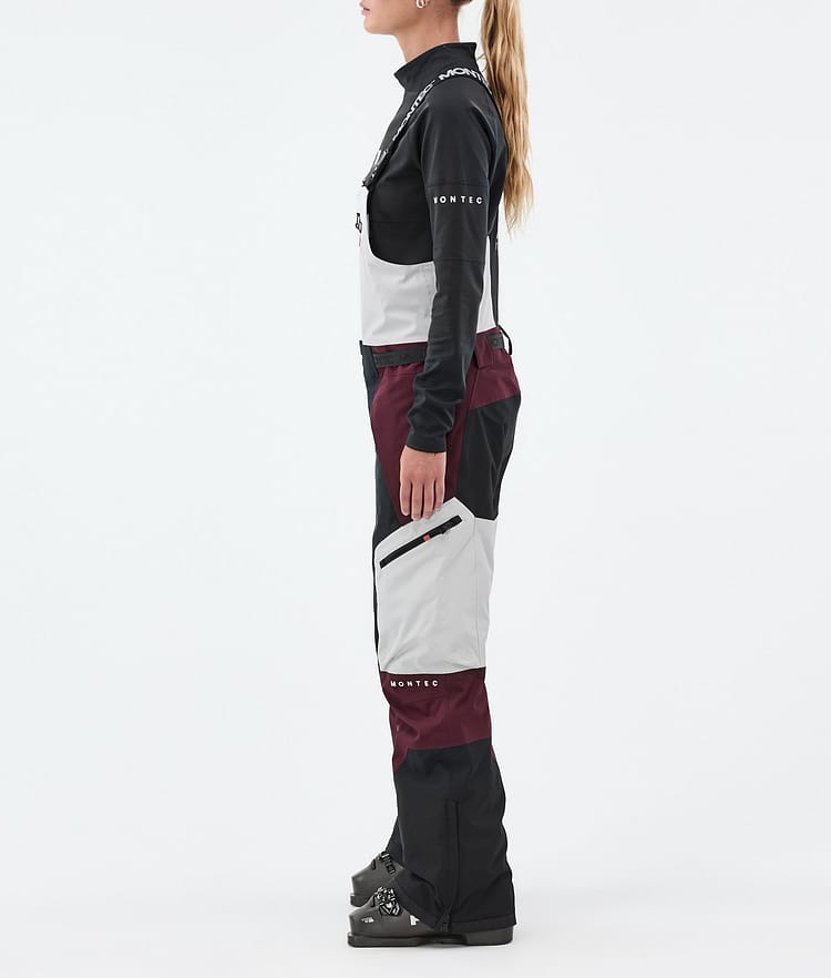 Montec Dozer W Ski Pants Women Light Grey/Black/Burgundy, Image 3 of 7