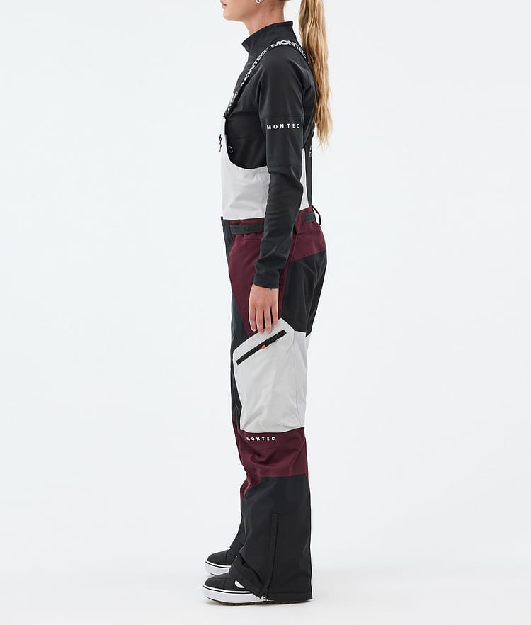 Montec Dozer W Snowboard Pants Women Light Grey/Black/Burgundy, Image 3 of 7