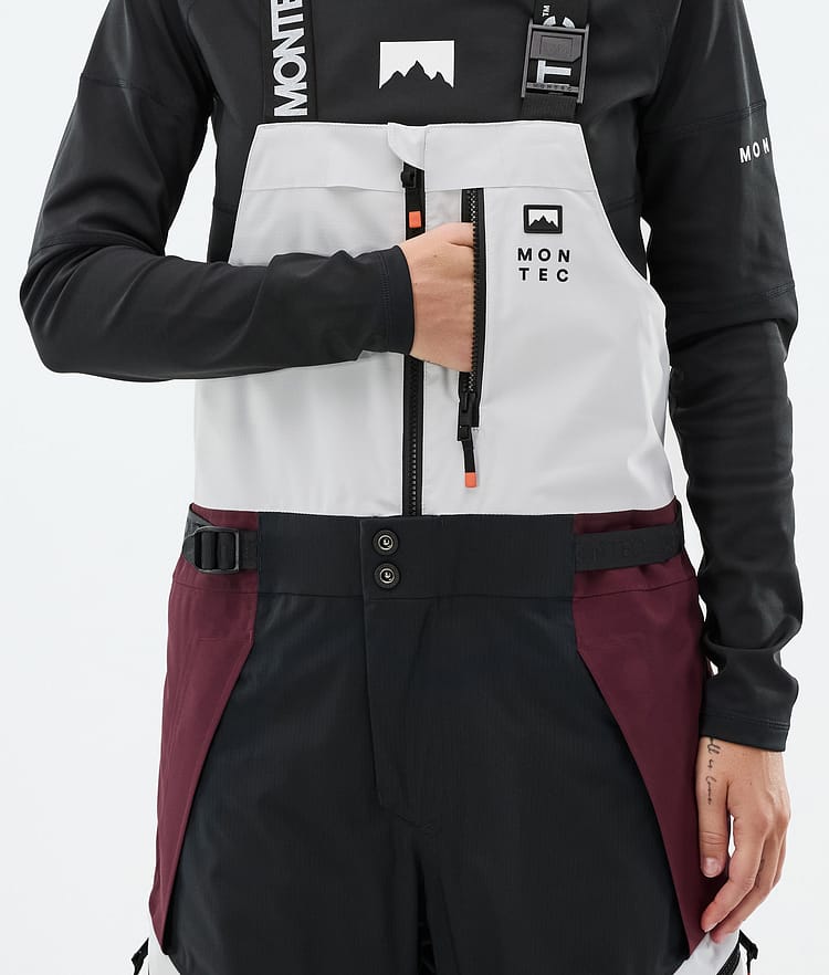 Montec Dozer W Ski Pants Women Light Grey/Black/Burgundy, Image 6 of 7