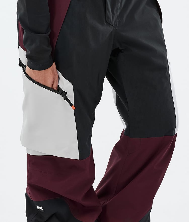 Montec Dozer W Snowboard Pants Women Light Grey/Black/Burgundy, Image 7 of 7
