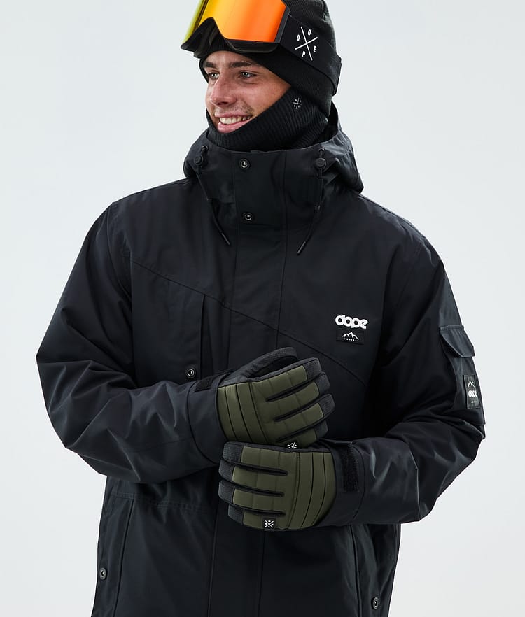 Dope Ace Ski Gloves Olive Green, Image 3 of 4