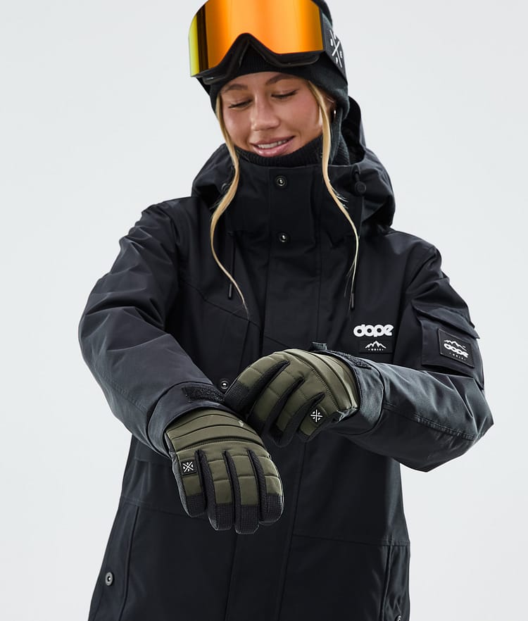 Dope Ace Ski Gloves Olive Green, Image 4 of 4