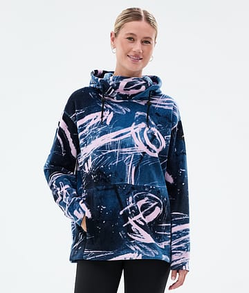 Dope Cozy II W Fleece Hoodie Carvings Pink