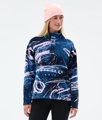 Dope Comfy W Fleece Sweater Carvings Pink