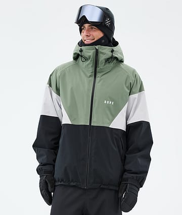 Dope Spartan Snowboard Jacket Moss Green/Light Grey/Black Renewed