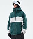 Dope Spartan Snowboard Jacket Men Stripe Bottle Green/Light Grey