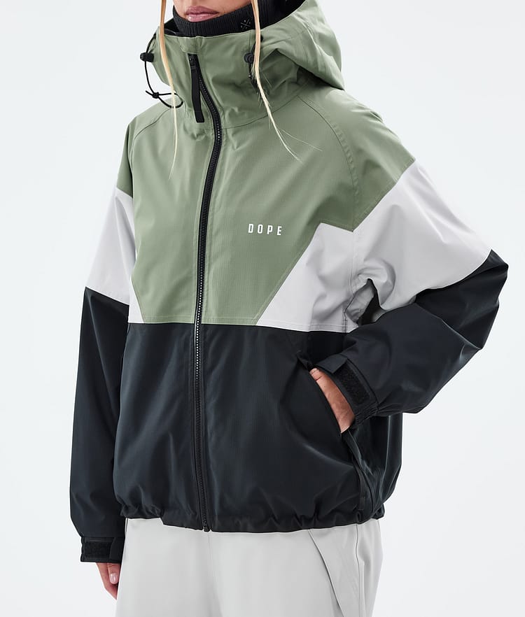 Dope Spartan W Snowboard Jacket Women Sport Moss Green/Light Grey/Black, Image 7 of 8