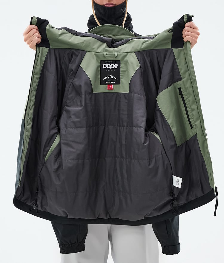 Dope Spartan W Snowboard Jacket Women Sport Moss Green/Light Grey/Black, Image 8 of 8