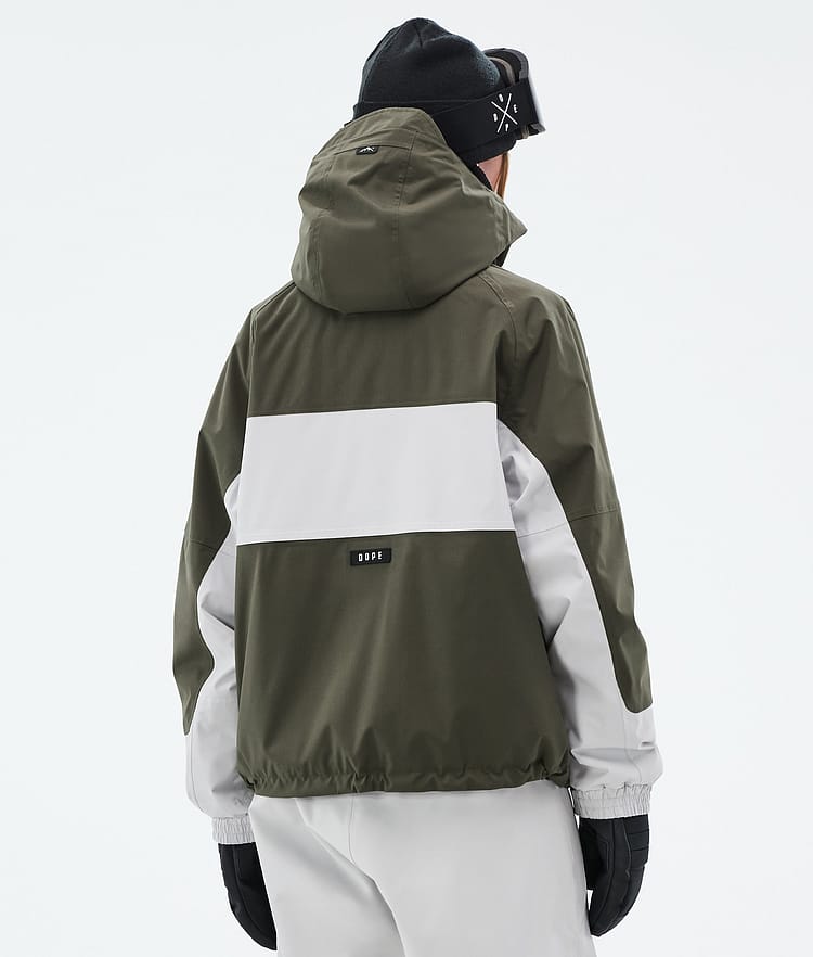 Dope Spartan W Snowboard Jacket Women Stripe Olive Green/Light Grey, Image 7 of 9