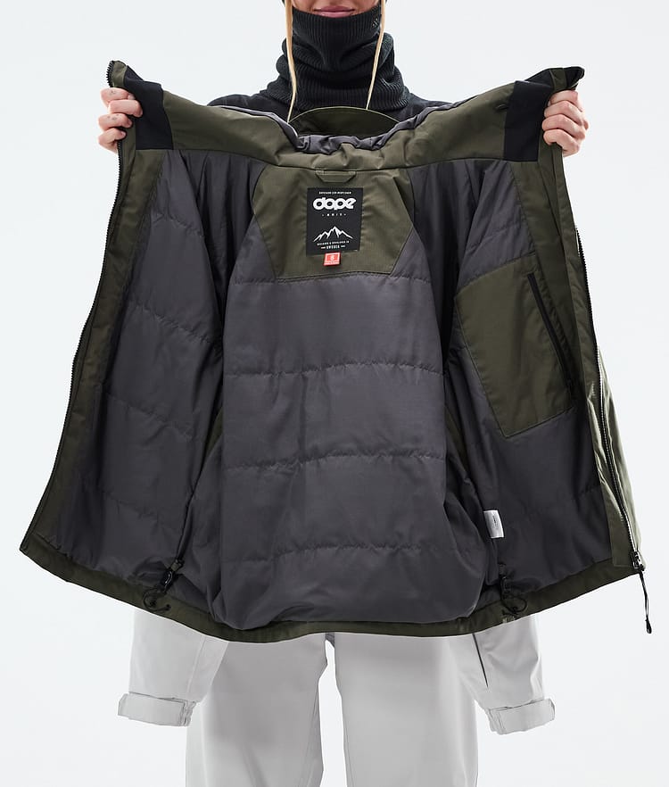 Dope Spartan W Ski jas Dames Stripe Olive Green/Light Grey, Image 9 of 9