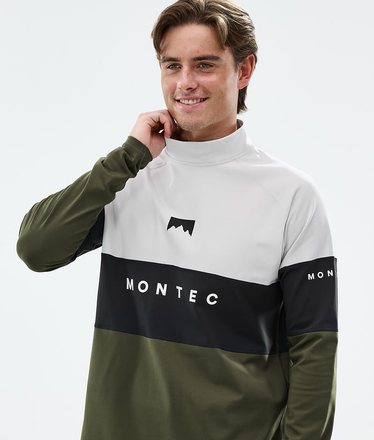 Montec Alpha Base Layer Top Men Light Grey/Black/Olive Green, Image 2 of 5