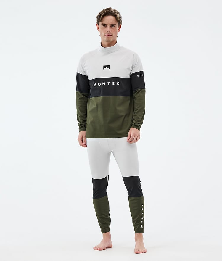 Montec Alpha Base Layer Top Men Light Grey/Black/Olive Green, Image 3 of 5