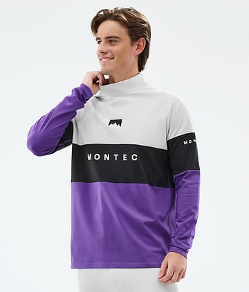 Montec Alpha Base Layer Top Light Grey/Black/Vivid Purple