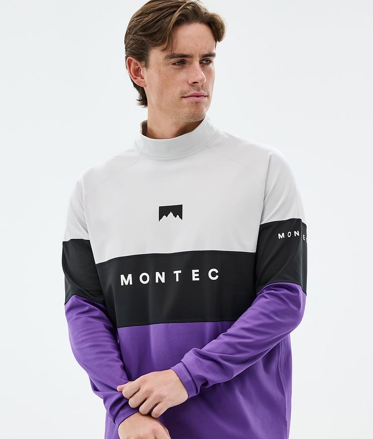 Montec Alpha Base Layer Top Men Light Grey/Black/Vivid Purple, Image 2 of 5