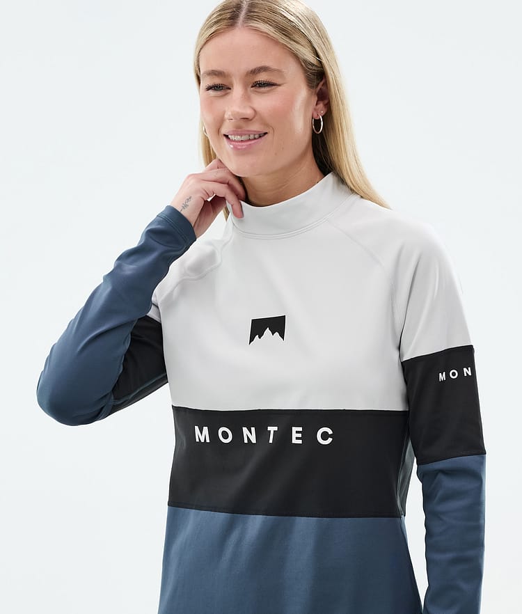 Montec Alpha W Base Layer Top Women Light Grey/Black/Metal Blue, Image 2 of 5
