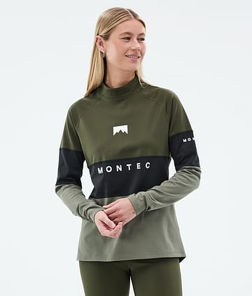 Montec Alpha W Base Layer Top Olive Green/Black/Greenish