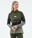 Montec Alpha W Base Layer Top Women Olive Green/Black/Greenish