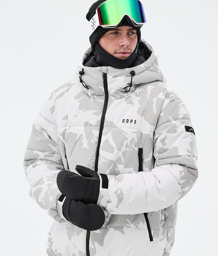 Dope Puffer Full Zip Snowboard Jacket Men Grey Camo, Image 2 of 9