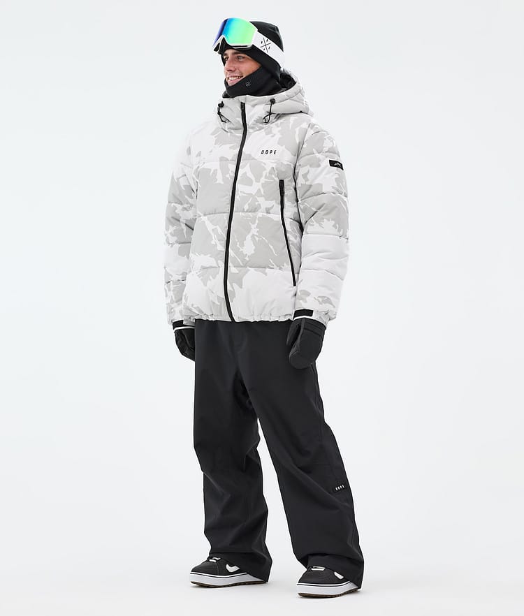 Dope Puffer Full Zip Snowboard Jacket Men Grey Camo, Image 3 of 9