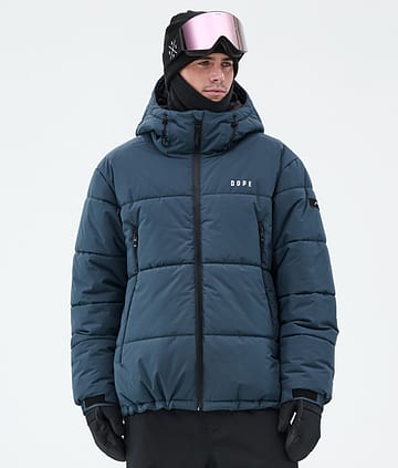 Dope Puffer Full Zip Ski Jacket Metal Blue