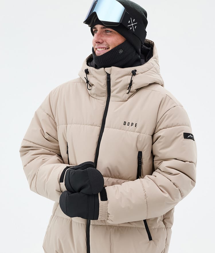 Dope Puffer Full Zip Snowboardjacka Herr Sand, Image 2 of 9