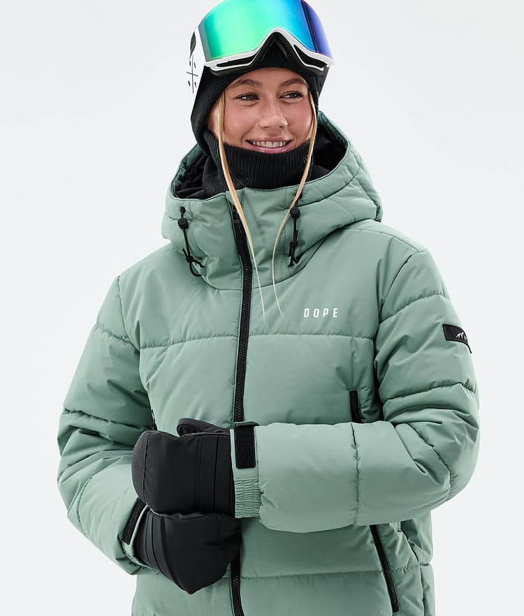 Dope Puffer W Full Zip Ski Jacket Women Faded Green, Image 2 of 9