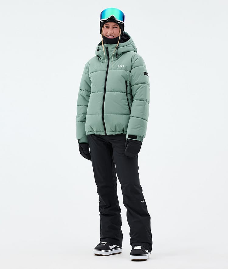 Dope Puffer W Full Zip Snowboard Jacket Women Faded Green, Image 3 of 9