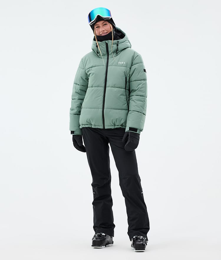 Dope Puffer W Full Zip Ski Jacket Women Faded Green, Image 3 of 9