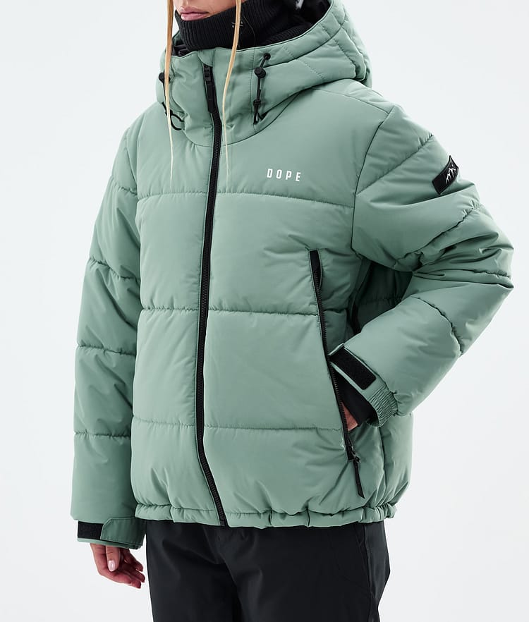 Dope Puffer W Full Zip Snowboard Jacket Women Faded Green, Image 8 of 9